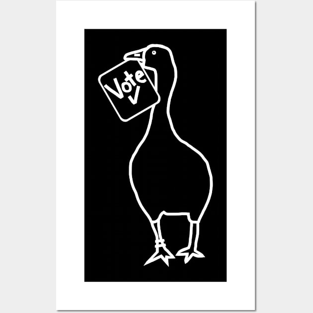 White Line Goose Politics with Stolen Vote Message Wall Art by ellenhenryart